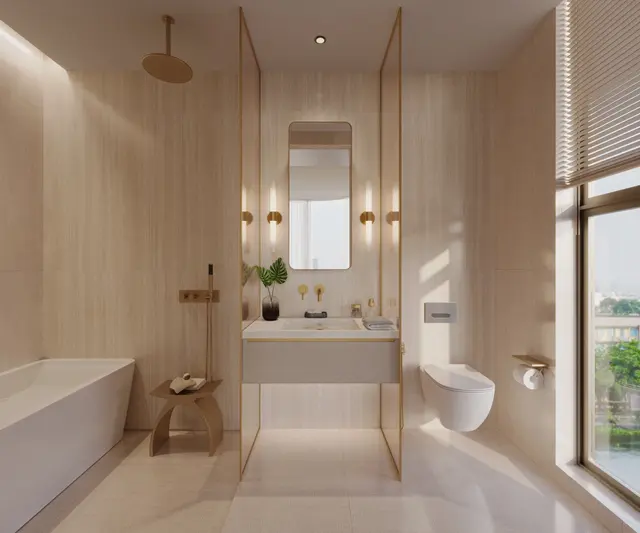 Phòng tắm căn mẫu 2 phòng ngủ